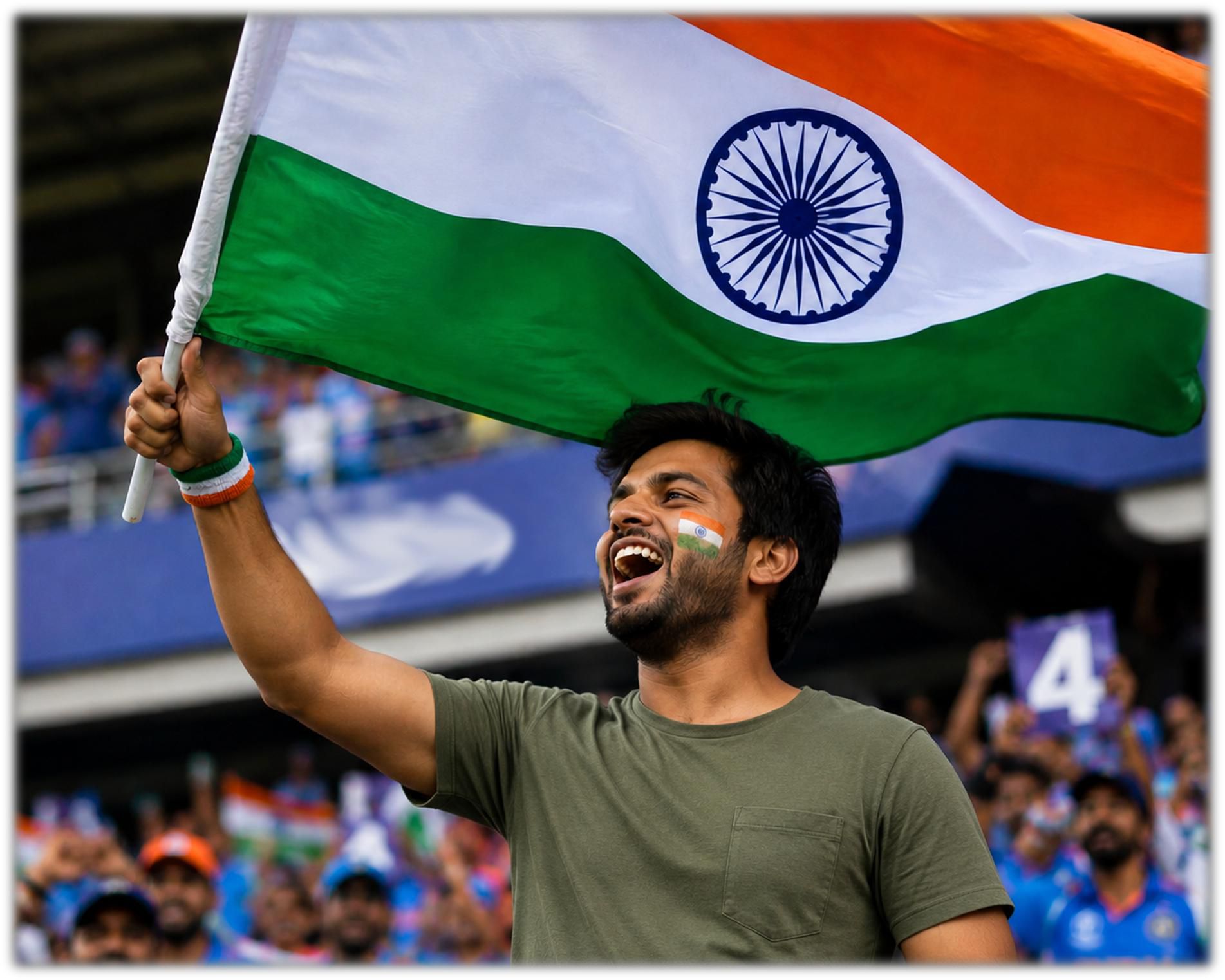 Fan with Indian Flag